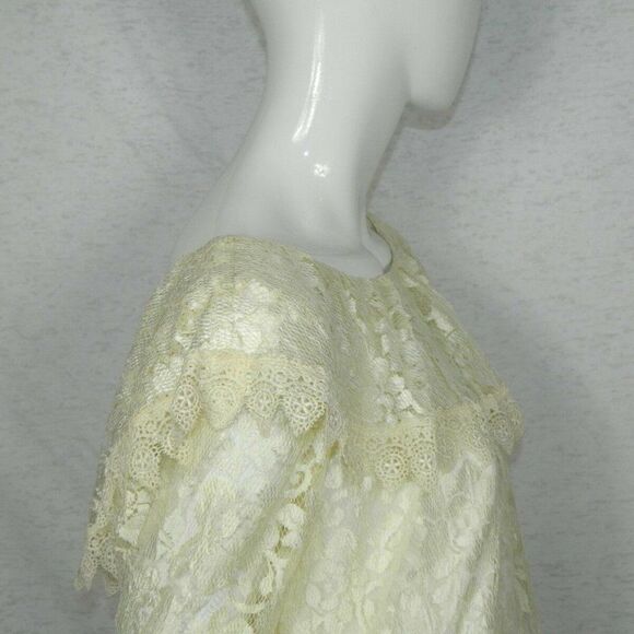 Jessica McClintock Gunne Sax Size Medium Dress Ivory Lace Vintage - Picture 5 of 11